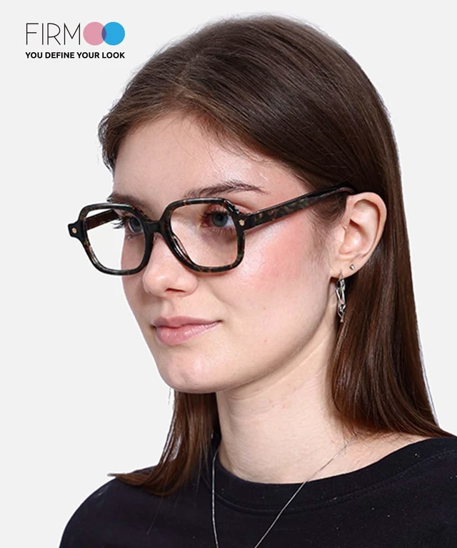 Alt view image 3 of 5 - Firmoo Blue Light Blocking Glasses Flower Decor Square Frames Computure Gaming/TV/Phones Glasses for Women