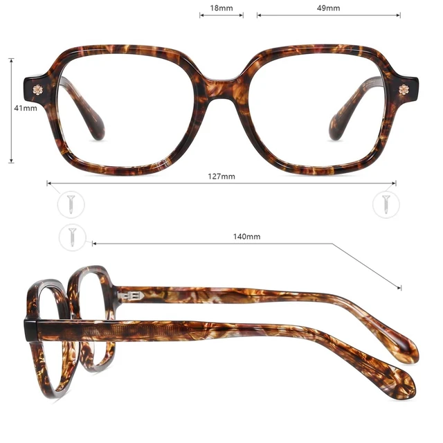 Alt view image 5 of 5 - Firmoo Blue Light Blocking Glasses Flower Decor Square Frames Computure Gaming/TV/Phones Glasses for Women