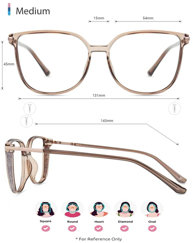 Alt view image 5 of 5 - Firmoo Blue Light Glasses for Women/Men, Computer Blue Light Blocking - Lightweight TR90 Square Frames Clear