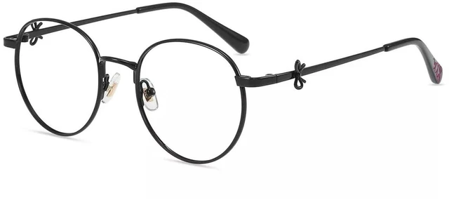Main image of Firmoo Blue Light Blocking Glasses for Woman, Black Retro Round Metal Frame Anti Eyestrain UV400 Computer Gaming Glasses Bow165