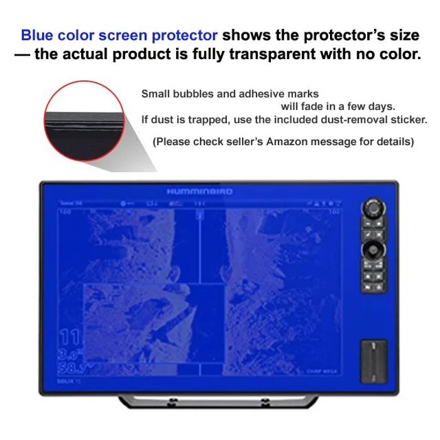 Alt view image 2 of 5 - Healing Shield Clear Screen Protector for HUMMINBIRD SOLIX 15, Ultra HD Transparent Film, Anti-Fingerprint, Scratch Resistant, Real Touch Sensitivity-Made in Korea-(For SOLIX 15 New)