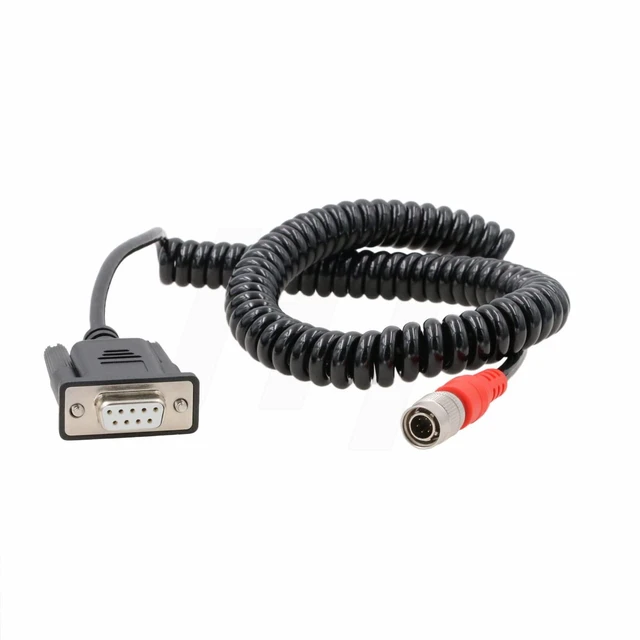Alt view image 4 of 5 - HangTon Data Collector Coiled Cable for Nikon DTM NPL-322 Total Station Hirose 6 Pin to Spectra Trimble Sokkia Topcon Carlson Serial DB9 Computer