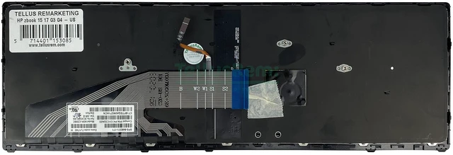 Alt view image 4 of 5 - Replacement US Backlit Keyboard with Pointer for HP Zbook 15 G3, Zbook 17 G3, Zbook 15 G4, Zbook 17 G4