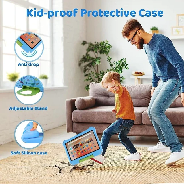 Alt view image 3 of 5 - Topevoeon Dinosaur Kindle Fire HD 10 Tablet Case for Kids Boys Light EVA Kids Friendly Shockproof HD10 Plus 10.1 inch 2021 2023 11th 13th Gen Kid-Proof Tablet Cover with Handle Kickstand