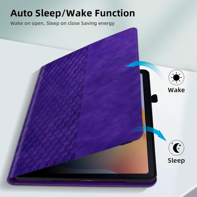Alt view image 3 of 5 - Varohix Case for Samsung Galaxy Tab S10+ Plus 2024 / S9 FE+ Plus/ S9+ Plus 12.4 Inch 2023 Magnetic Multi-Angle Leather Folio Stand Shell Folio with Card Holder Galaxy Tab S9+/S9 FE+ - Purple