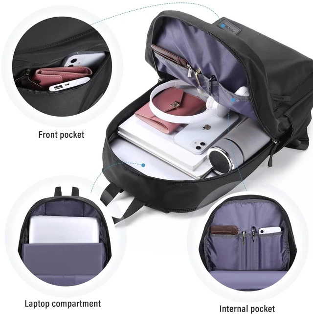 Alt view image 4 of 5 - HOMIEE Lightweight Casual Laptop Backpack Unisex Bookbag School Backpack