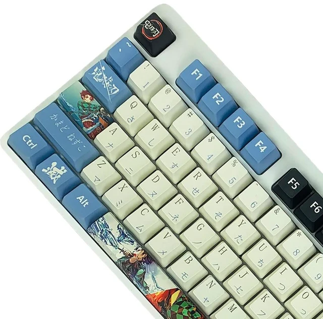 Main image of Hokeyio Japanese Anime Demon Slayer Keycaps 108 PBT Dye Sublimation OEM Profile for Cherry Mx Gateron Kailh Switch Mechanical Keyboard Colorful (Only keycaps)