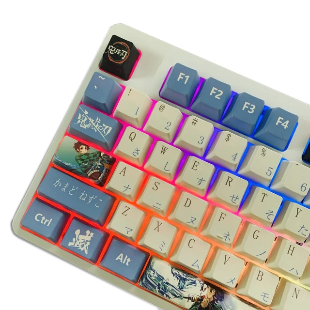 Alt view image 3 of 5 - Hokeyio Japanese Anime Demon Slayer Keycaps 108 PBT Dye Sublimation OEM Profile for Cherry Mx Gateron Kailh Switch Mechanical Keyboard Colorful (Only keycaps)