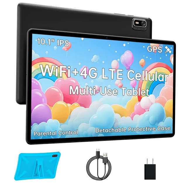 Main image of HAOVM Android Tablet 10 inch, 4G Unlocked Tablet with SIM Card Slot, IPS Touch Screen, 2.0GHz Fast Processor, 3GB+32GB+TF Expand,2.4G/5GHz WiFi,8MP Camera, GPS, with Blue Protective case