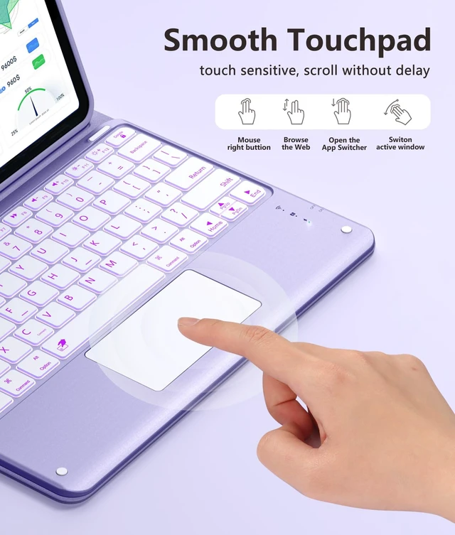 Alt view image 5 of 5 - Harvopu for iPad Air 13 Inch (M4/M3/M2) & Pro 12.9 Case with Keyboard