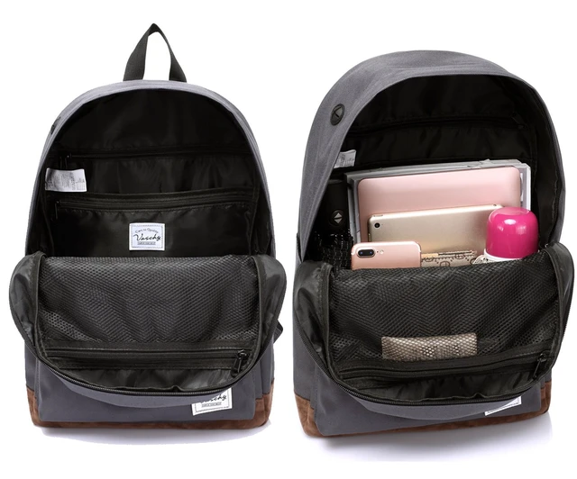 Alt view image 5 of 5 - VASCHY School Backpack for College Students Casual Daypack with Padded 15 inch Laptop Compartment Dark Gray