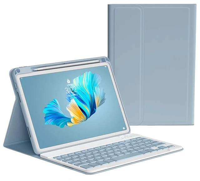 Main image of KMXDD Keyboard Case Compatible with iPad mini A17 Pro 2024, iPad mini 7th/6th Generation Keyboard Case with Color Keyboard Removable Bluetooth Wireless Keyboard,Mist Blue