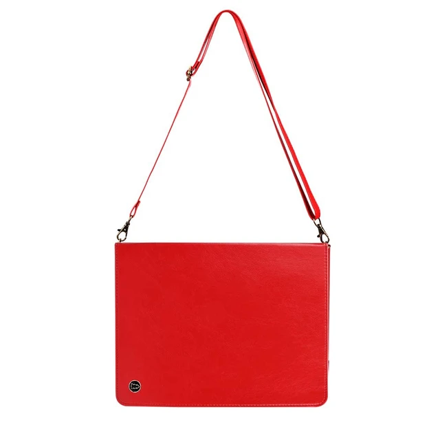 Alt view image 2 of 5 - Handbag Case for iPad mini 7 2024 8.3" / Mini 6 2021, Techcircle Folio Stand PU Leather Crossbody iPad mini Cover with Hand Strap+Shoulder Strap, Multi-Card Slots Envelope Pocket Wallet Case, Red