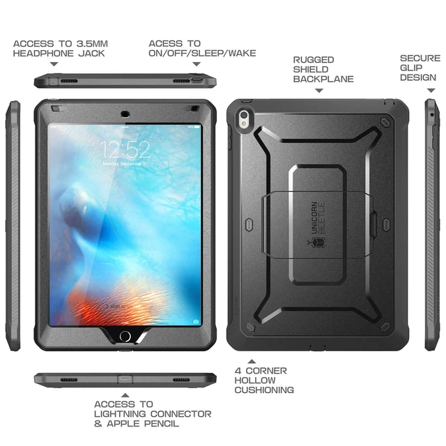 Alt view image 2 of 5 - SUPCASE for iPad Pro 9.7 inch Case 2016 with Built-in Kickstand, Black