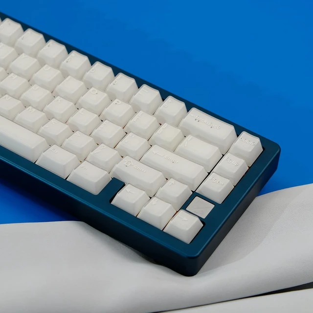 Alt view image 2 of 5 - Sumgsn 114 Keys Cherry Profile Keycap, Doubleshot White Translucent Keycaps