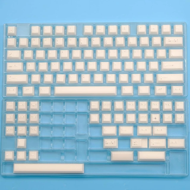 Alt view image 5 of 5 - Sumgsn 114 Keys Cherry Profile Keycap, Doubleshot White Translucent Keycaps