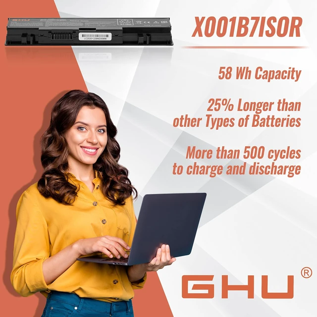 Alt view image 5 of 5 - GHU New 6 Cells Battery 58 Wh Replacement for WU946 KM958 312-0701 312-0702 KM901 KM905 MT264 MT276 MT277 RM803 WU960 RM855 Compatible for Dell Studio 1535 1536 1537 1555 1557 1558 PP33L PP39L