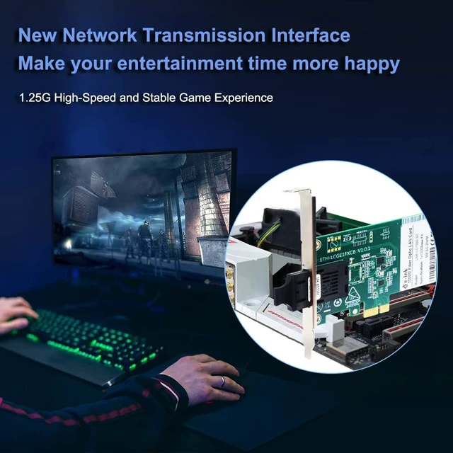 Alt view image 5 of 5 - Gigabit SC PCIe Fiber Network Card, Single-Mode Duplex 1310nm, 20KM