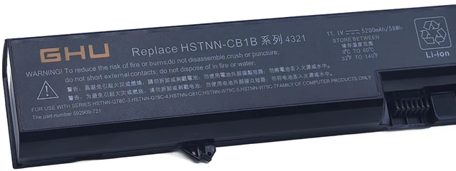 Alt view image 4 of 5 - GHU New Battery 58 WH Replacement 593572-001 HSTNN-DB1A HSTNN-CB1A PH06 593573-001 PH09 Compatible for HP ProBook 620 625 4320 4321s 4320s 4325s 4420s 4520s 4525s Compaq 320 321 326 420 425 621
