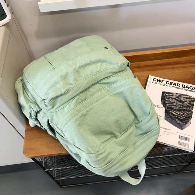Alt view image 5 of 5 - GAMLFL Sage Green Canvas Backpack for Women Retro Aesthetic Rucksack Basic Backpack for High School/College Students Travel Laptop Bag