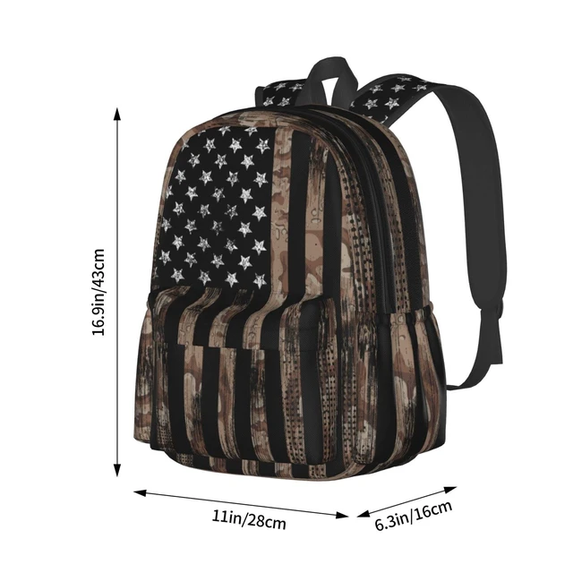 Alt view image 5 of 5 - sunwarshile Camo Vintage American Flag Backpack Book Bags Lightweight Casual Laptop Backpacks Travel Daypack For Man Woman