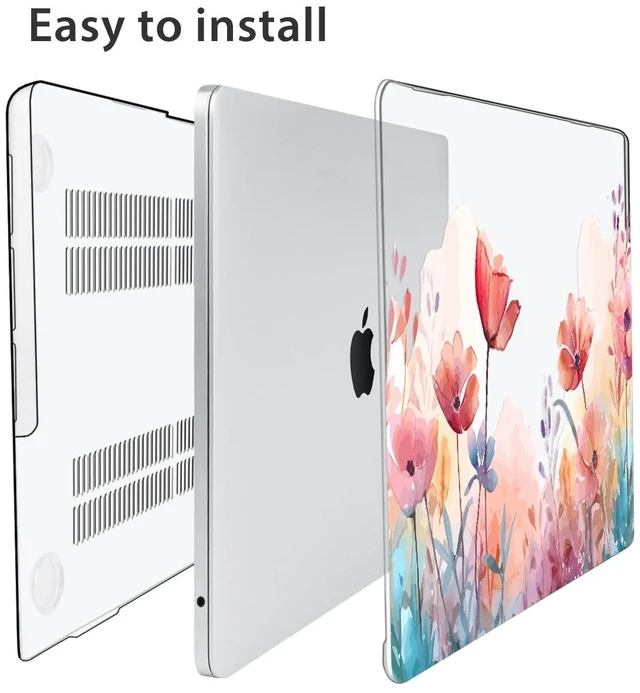 Alt view image 5 of 5 - HOHAIYOO Compatible with MacBook Air 13.6 inch Case 2026 2025 2024-2022 Release M5 A3449 M4 A3240 M3 A3113 M2 A2681 with Touch ID, Hard Shell&Keyboard Cover&Screen Film&Webcam Cover, Garden Floral