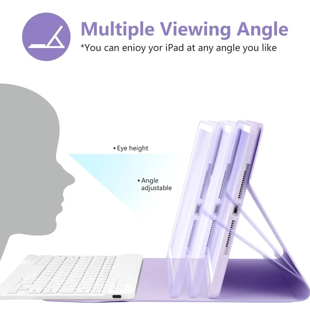 Alt view image 4 of 5 - TaIYanG Keyboard Case for iPad 9th Gen, Detachable Bluetooth Keyboard