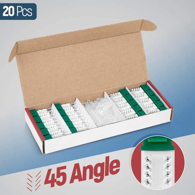Alt view image 2 of 5 - Everest 45 Degree RJ45 Cat6 Keystone Jacks Slim Profile 20-Pack Green