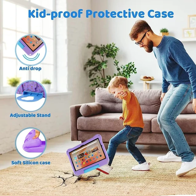Alt view image 3 of 5 - Topevoeon Unicorn Kindle Fire HD 10 Tablet Case for Kids Girls Light EVA Kids Friendly Fire HD10 Plus 10.1 2021 2023 11th 13th Gen Kid-Proof Shockproof Tablet Cover with Handle Kickstand