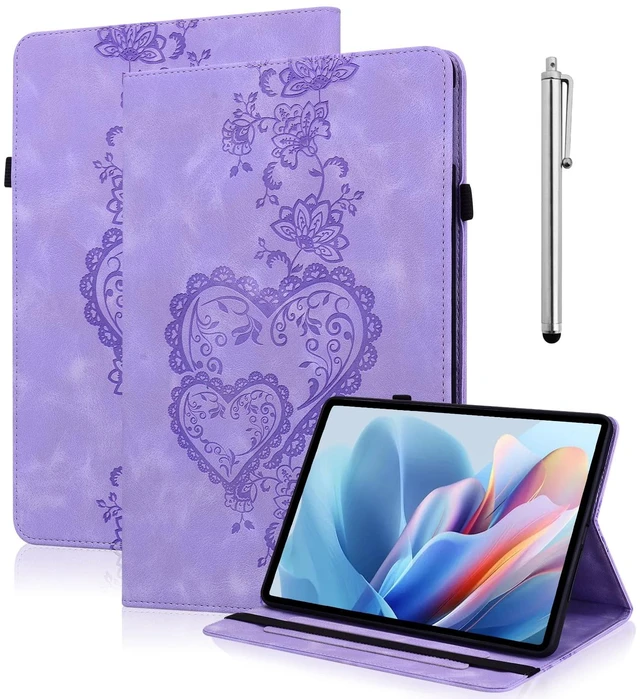 Main image of TUOLISG Case for Kindle Fire HD 10 &10 Plus Tablet (13th/11th Generation, 2023/2021 Release) 10.1", Embossed PU Leather Folio Shockproof Stand Cover Case with Card Slots for Fire HD 10 2023, Purple