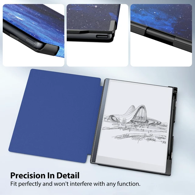 Alt view image 5 of 5 - TiMOVO Case Fit for Remarkable 2 10.3" 2020 with Pen Slot, Blue Starry Sky