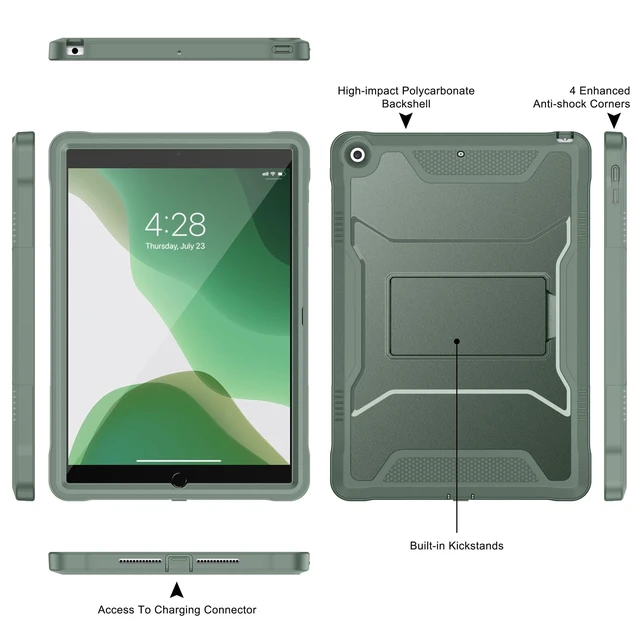 Alt view image 3 of 5 - Soke Case for iPad 9th/8th/7th Generation 10.2-Inch - Calke Green