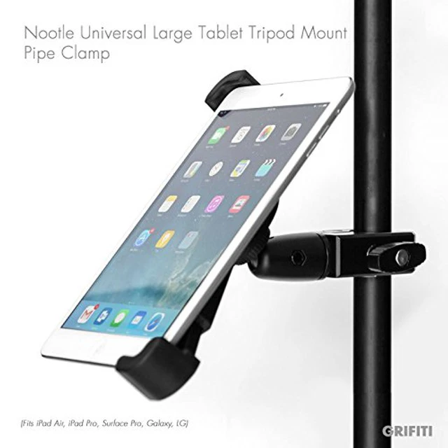 Alt view image 3 of 5 - GRIFITI Nootle Large Universal Tablet Mount & Heavy Duty Bike Bar Clamp Full Metal 1/4 20 Threaded for Standard to Large Tablets Pipe 1.5" Handlebar Motorcycles Clamps