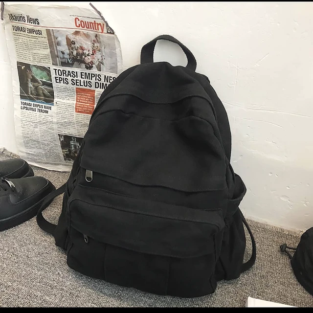 Alt view image 2 of 5 - GAXOS Laptop Backpack for Women Travel Canvas Backpack for Women Vintage Black Aesthetic Backpack for School