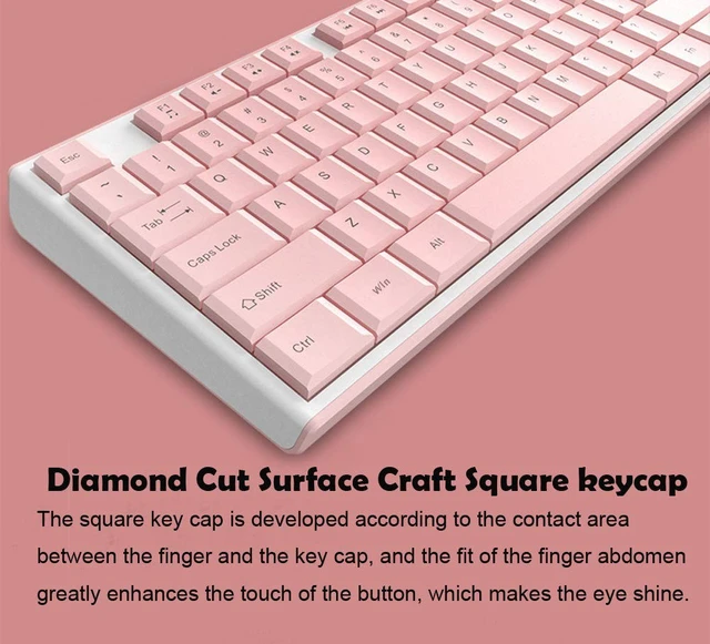 Alt view image 5 of 5 - Wireless Keyboard Mouse Combo,2.4G USB Cordless Cute Lightweight Mute Chocolate Keyboard and Optical 800-1200-1600DPI Adjustable Mouse Set Office Game Home Use for Notebook Laptop Computer (Pin