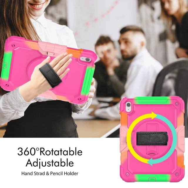 Alt view image 5 of 5 - Sibeitu for iPad 11th (A16) 2025 & 10th Generation Case for Girls Women Preppy Pink Cute 10.9 Inch 2022, Rugged iPad 10 Gen Cover with Screen Protector & Pencil Holder, Full-Body Drop Protection