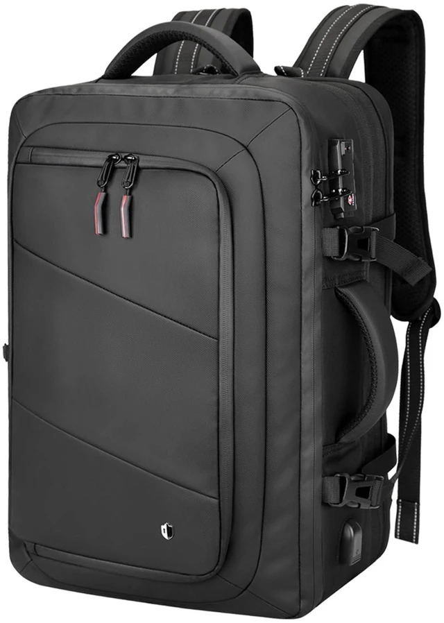 Main image of 50L Carry on Backpack, Laptop Bag, Expandable Backpack for Airplane, Water Resistant, USB Port, TSA Lock for Women & Men, Ideal for Travel Business, Work- No Pump or Vacuum Bag Included