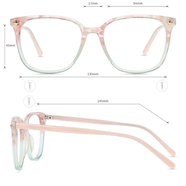 Alt view image 5 of 5 - Firmoo Blue Light Glasses for Women, Stylish Lightweight Metal Blue Light Blocking Glasses for Computer, TV,Judy162 (Pink, Pattern)