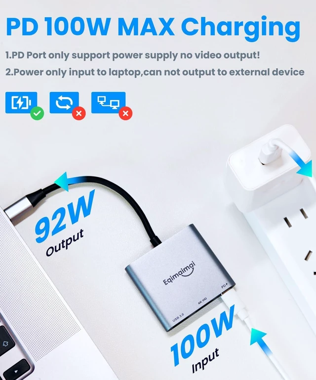 Alt view image 5 of 5 - USBC to HDMI 2.1 Adapter 4K120HZ with PD,USBC Multi-Port Laptop Docking Station for Monitor Extension Display, USB-C to USB-A 3.2 Converter 10Gbps,120Hz HDMI Aadapter for MacBook/iPad/Laptop/iPhone
