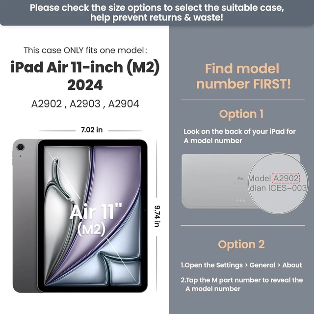Alt view image 2 of 5 - Herize Case for iPad Air 11 Inch 2025/2024 with Screen Protector Pen Holder