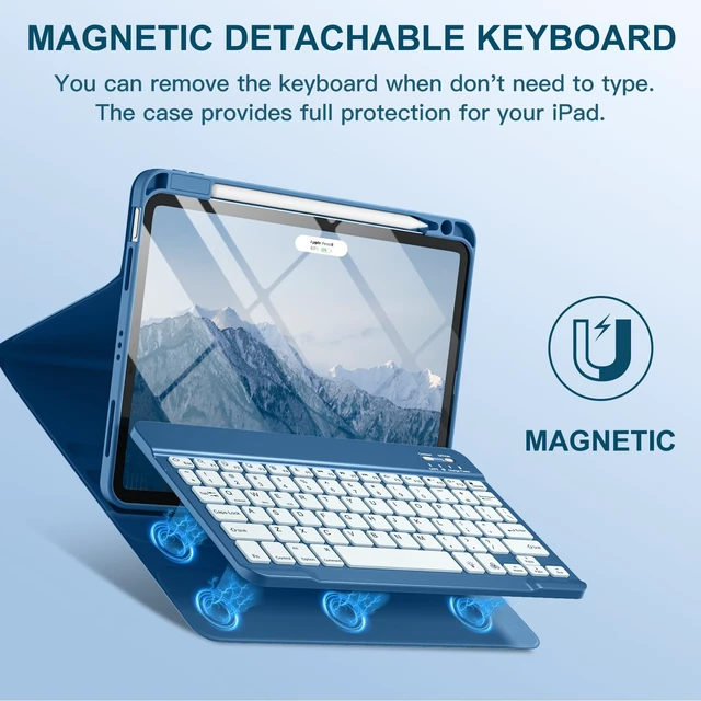 Alt view image 4 of 5 - Harvopu for iPad Air 11 Inch & Air 5th 4th Generation Case with Keyboard