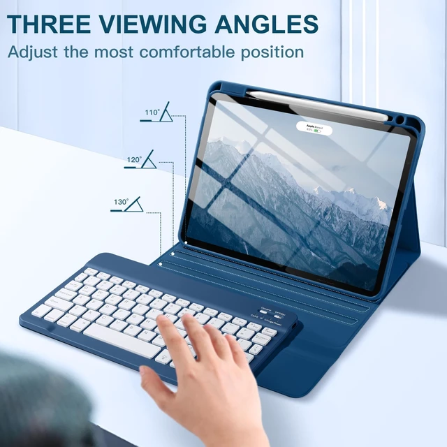 Alt view image 5 of 5 - Harvopu for iPad Air 11 Inch & Air 5th 4th Generation Case with Keyboard