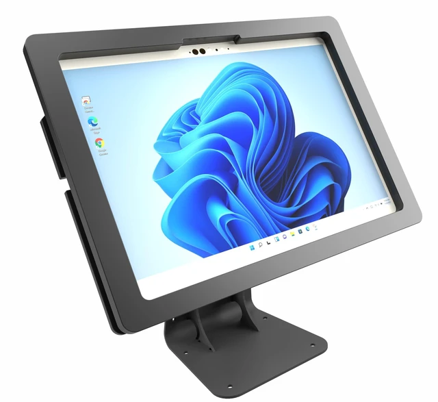 Main image of TABcare Anti-Theft Acrylic Case with 360 Rotate 180 Swivel Metal Desktop Stand for MS Surface Pro 3/4/5/6/7 Tablet (Black)