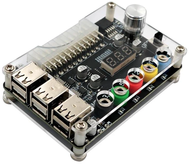 Main image of ATX Power Supply Breakout Board with Adjustable Voltage Knob and 6- Port USB 2.0,and QC 2.0/QC 3.0, 3A Maximum Output
