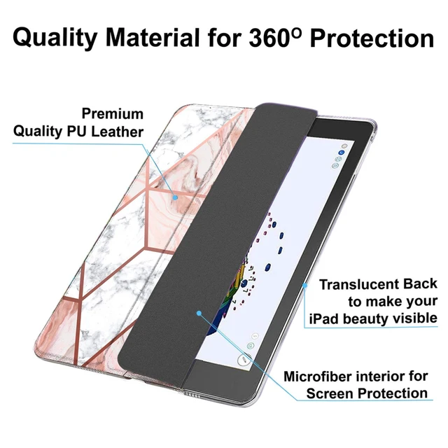 Alt view image 5 of 5 - DuraSafe Cases for iPad Pro 12.9 3rd Gen 2018 PC Case A1876 MTEL2LL/A MTEM2LL/A A2014 MTFN2LL/A MTFL2LL/A MTFP2LL/A MTFQ2LL/A A1983 MTHN2LL/A MTHU2LL/A MTJA2LL/A MTJ02LL/A MTJH2LL/A - Marble Pink