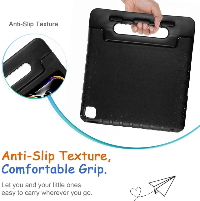 Alt view image 3 of 5 - Kids Case for iPad Pro 13" 2025 (M5) 2024 (M4) & iPad Air 13" M4 M3 M2 Shockproof Case with Pencil Holder, Techcircle Handle Stand Light EVA Foam Bumper Protective Rugged Child Proof Cover, Black