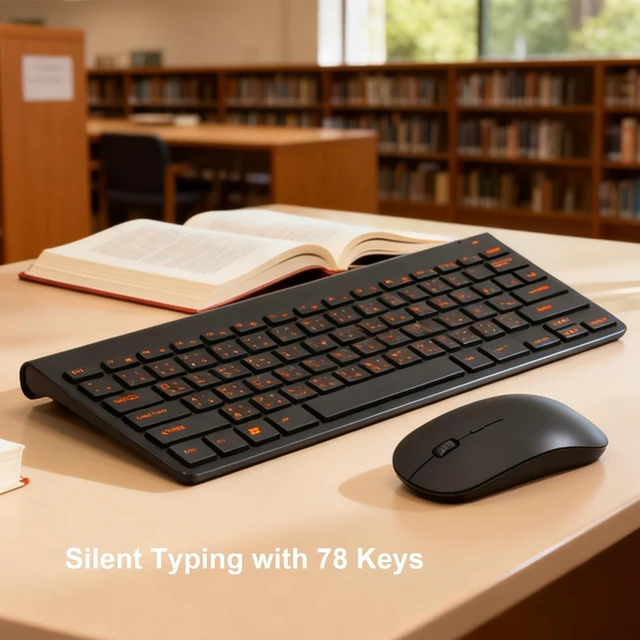 Alt view image 2 of 5 - Chinese Taiwanese Keyboard, Chinese-English Keyboard, 78 Keys Compact Keyboard and Mouse Set, Battery Powered