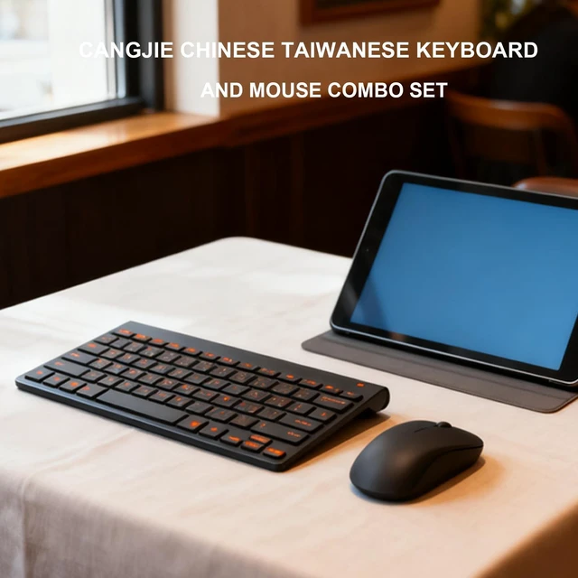 Alt view image 4 of 5 - Chinese Taiwanese Keyboard, Chinese-English Keyboard, 78 Keys Compact Keyboard and Mouse Set, Battery Powered