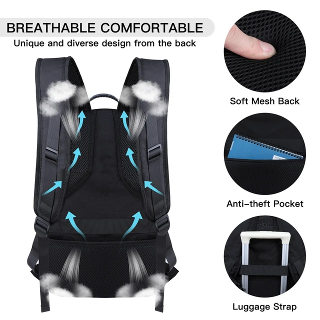 Alt view image 5 of 5 - tazbuzo 18.4 Inch Travel Laptop Backpack,Extra Large Backpack, Laptop Backpack for Men, 55L Water Resistant TSA Airline Approved Business Work College School Computer Bag with USB Port