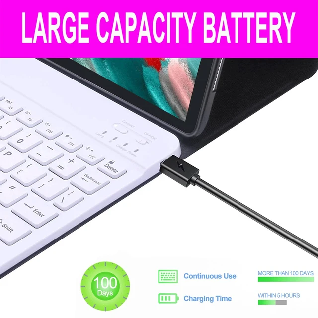 Alt view image 5 of 5 - HAASHADA Keyboard Case for Samsung Galaxy Tab S6 Lite 10.4" 2024 2022/2020(SM-P610/P613/P615/P619), Backlit Keyboard Case Detachable Slim Stand Cover S Pen Holder (Pink)
